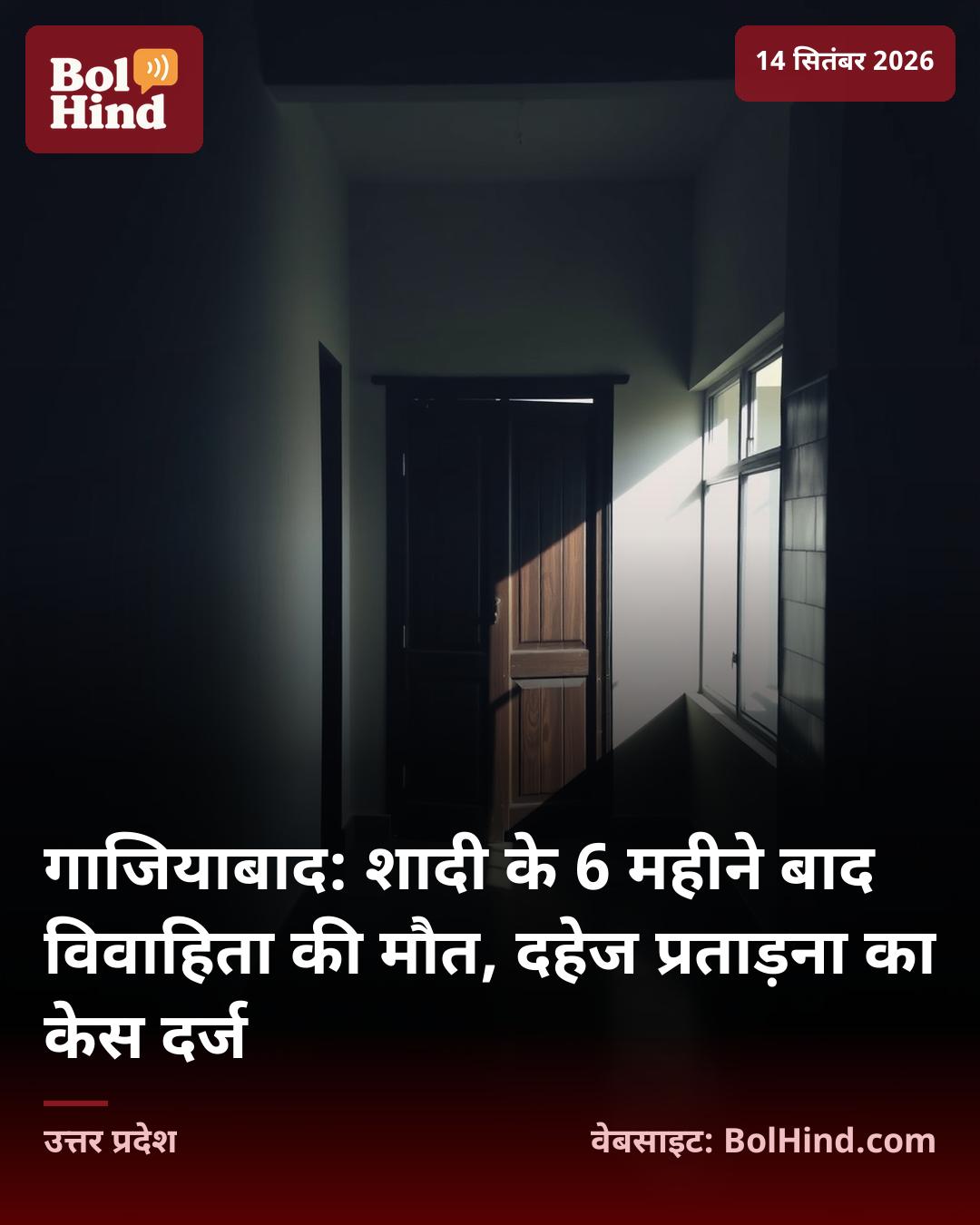 गाजियाबाद: शादी के 6 महीने बाद विवाहिता की मौत, दहेज प्रताड़ना का केस दर्ज